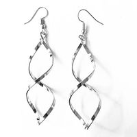 Simple Alloy Spiral Curved Earrings Nhpf145206 main image 6