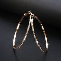 Simple Fashion Rhinestone-encrusted Alloy Big Hoop Earrings Nhpf145217 main image 1