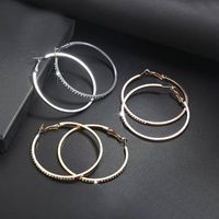 Simple Fashion Rhinestone-encrusted Alloy Big Hoop Earrings Nhpf145217 main image 3