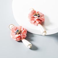 Fashion Simple Cloth Flower Beads Earrings Nhln145226 main image 3