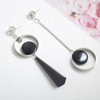 New Long Asymmetric Metal Ring Earrings Nhpf145238 main image 2