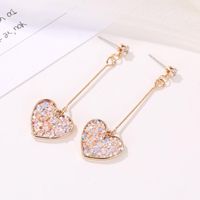 Heart Diamond Alloy Artificial Gemstones Earrings main image 1