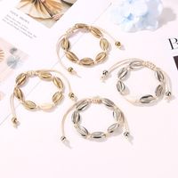 New Fashion Braided Hand Rope Shell Alloy Bracelet Nhdp145298 main image 3