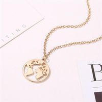 Fashion Simple Alloy World Map Necklace Nhdp145321 main image 4