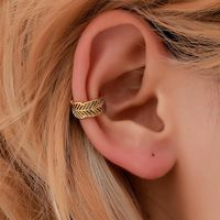 New Minimalist Leaf Copper Ear Cuff Clip Earrings Nhdp145336 main image 1
