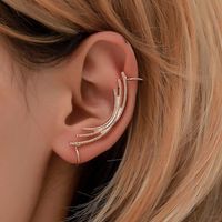 Simple Ear Cuff Metal Curved Clip Earrings Nhdp145338 main image 2