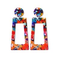 Stylish Rectangular Colorful Acetate Stud Earrings Nhdp145107 sku image 7