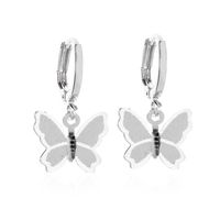 Sweet Frosted Butterfly Metal Earrings Nhdp145216 sku image 2