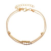 Stylish Retro Double Beaded Rhinestone Anklet Nhdp145315 sku image 1