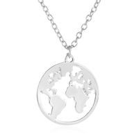 Fashion Simple Alloy World Map Necklace Nhdp145321 sku image 2