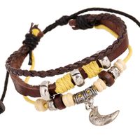 European And American Style Leather Alloy Beaded Bracelet Nhpk145700 main image 1