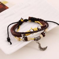 European And American Style Leather Alloy Beaded Bracelet Nhpk145700 main image 3
