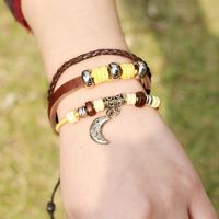European And American Style Leather Alloy Beaded Bracelet Nhpk145700 main image 4