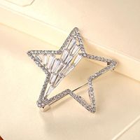Fashion Micro-inlaid Aaa Zircon Copper Plated Five-pointed Star Brooch Nhlj145733 main image 5