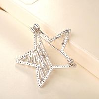 Fashion Micro-inlaid Aaa Zircon Copper Plated Five-pointed Star Brooch Nhlj145733 main image 6