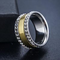 European And American Personality Hipsters Double Row Rhinestone Ring Nhlj145735 main image 3