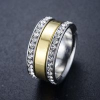 European And American Personality Hipsters Double Row Rhinestone Ring Nhlj145735 main image 1