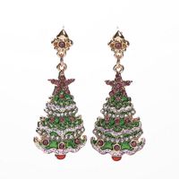 Pendientes Elegantes Del Día De Navidad Del Diamante Del Árbol De Navidad Nhhn145788 main image 2