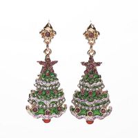 Stylish Christmas Tree Rhinestone Christmas Day Earrings Nhhn145788 main image 1