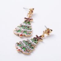 Stylish Christmas Tree Rhinestone Christmas Day Earrings Nhhn145788 main image 3