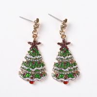 Pendientes Elegantes Del Día De Navidad Del Diamante Del Árbol De Navidad Nhhn145788 main image 4