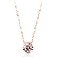 Exquisite And Simple Single Zircon Alloy Necklace Nhlj145800 main image 2