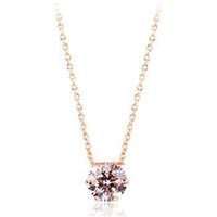 Exquisite And Simple Single Zircon Alloy Necklace Nhlj145800 main image 3