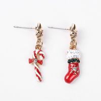 Creative Christmas Shoes Crutch Asymmetrical Earrings Nhhn145807 main image 3