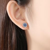 Womens Round Copper Inlay Zircon Earrings Nhtm145850 main image 3