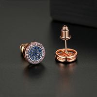 Womens Round Copper Inlay Zircon Earrings Nhtm145850 main image 4