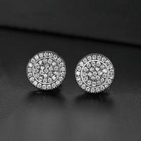 Womens Round Copper Inlay Zircon Earrings Nhtm145850 main image 7