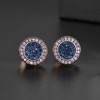 Womens Round Copper Inlay Zircon Earrings Nhtm145850 main image 8