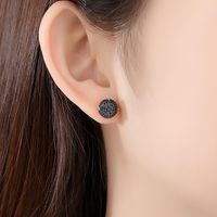 Womens Round Copper Inlay Zircon Earrings Nhtm145874 main image 3