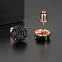 Womens Round Copper Inlay Zircon Earrings Nhtm145874 main image 4