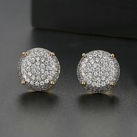 Womens Round Copper Inlay Zircon Earrings Nhtm145874 main image 9