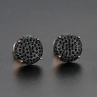 Womens Round Copper Inlay Zircon Earrings Nhtm145874 main image 8