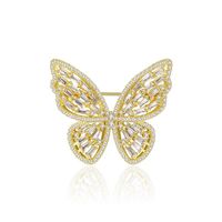 Womens Butterfly Copper Inlay Zircon Brooches Nhtm145885 main image 1