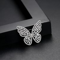 Womens Butterfly Copper Inlay Zircon Brooches Nhtm145885 main image 4