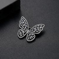 Womens Butterfly Copper Inlay Zircon Brooches Nhtm145885 main image 5