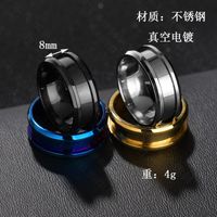 Fashion Stainless Steel 8mm Wide Double Oblique Ring Nhhf145911 main image 3