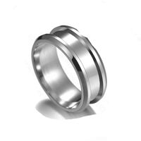 Fashion Stainless Steel 8mm Wide Double Oblique Ring Nhhf145911 main image 9