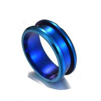 Fashion Stainless Steel 8mm Wide Double Oblique Ring Nhhf145911 main image 10