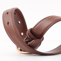 Simple Sewing Thread Metal Buckle Solid Color Women Belt Nhpo145938 main image 5