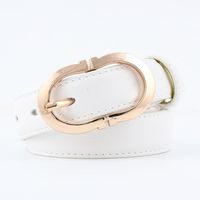 Simple Sewing Thread Metal Buckle Solid Color Women Belt Nhpo145938 main image 6