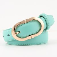Simple Sewing Thread Metal Buckle Solid Color Women Belt Nhpo145938 main image 9