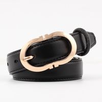 Simple Sewing Thread Metal Buckle Solid Color Women Belt Nhpo145938 main image 11