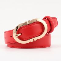 Simple Sewing Thread Metal Buckle Solid Color Women Belt Nhpo145938 main image 12