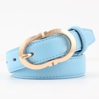 Simple Sewing Thread Metal Buckle Solid Color Women Belt Nhpo145938 main image 13