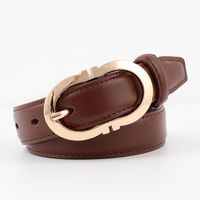 Simple Sewing Thread Metal Buckle Solid Color Women Belt Nhpo145938 main image 15