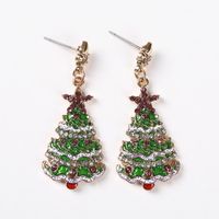 Stylish Christmas Tree Rhinestone Christmas Day Earrings Nhhn145788 sku image 1